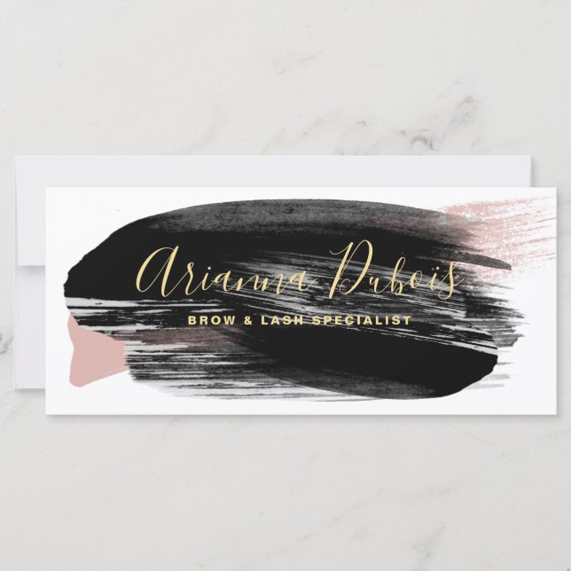 Carte Certificat cadeau Black Blush Gold Watercolor (Devant)
