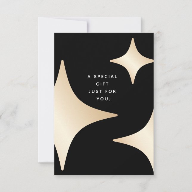 Carte Certificat cadeau Black Gold Stars (Devant)