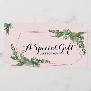 Carte Certificat cadeau Botanical Green Blush Pink