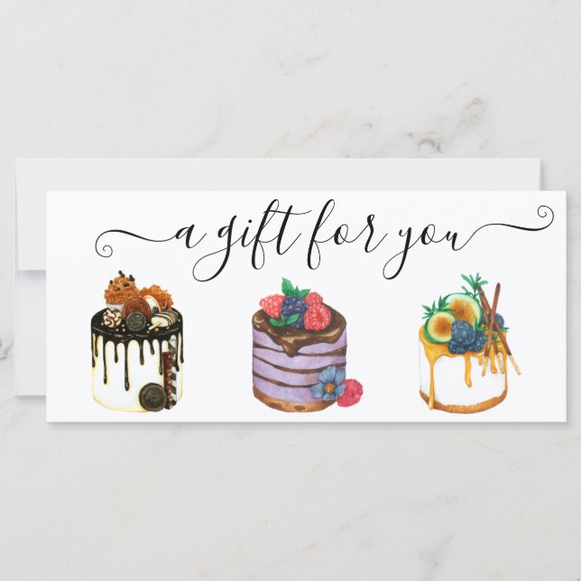 Carte Certificat cadeau Boulangerie gâteau (Devant)