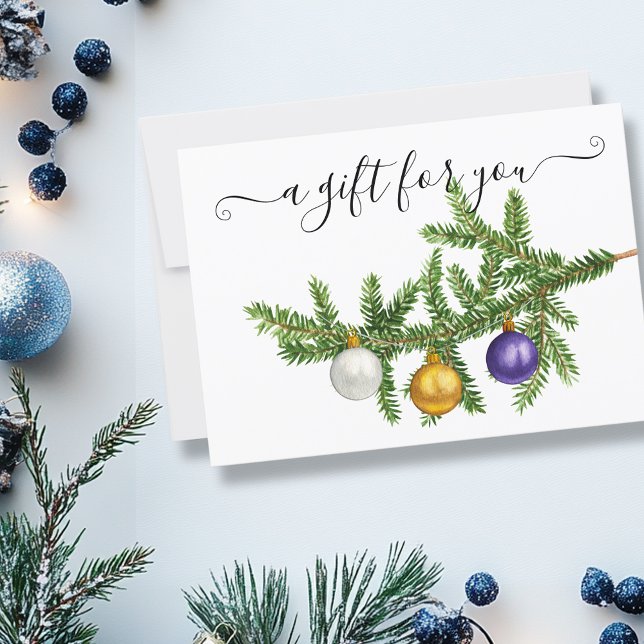 Carte Certificat Cadeau Branche de Pin de Noël (Créateur téléchargé)