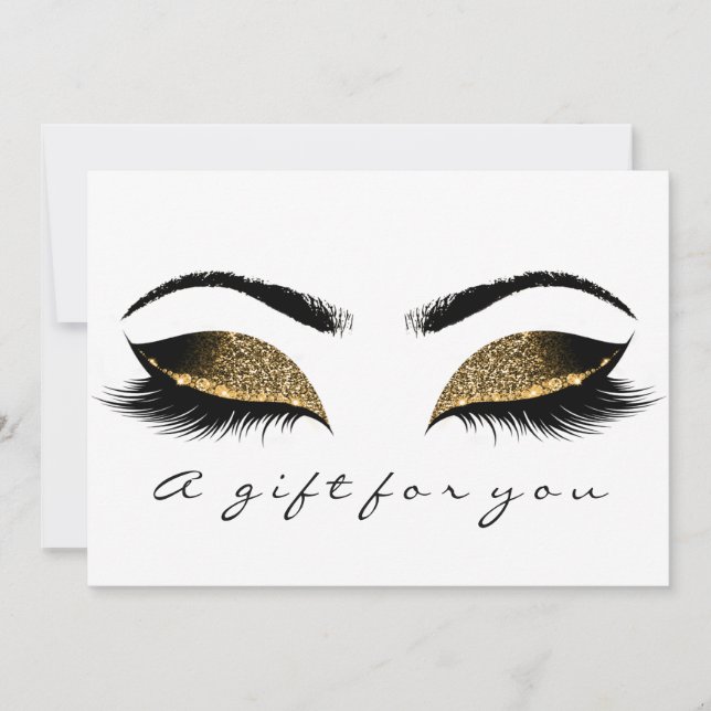 Carte Certificat cadeau Browns Gold Lashes Maquillage bl (Devant)