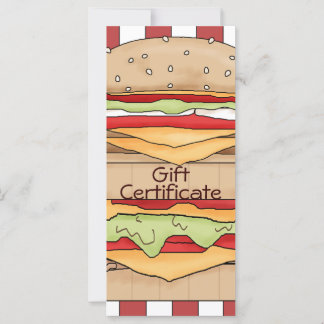 Carte Certificat cadeau Burger