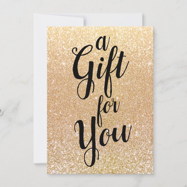 Carte Certificat cadeau Calligraphy Gold Parties scintil (Devant)
