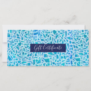 Carte Certificat Cadeau Carreaux de Verre Mosaïque Turqu
