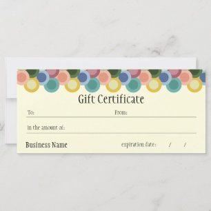 Carte Certificat cadeau Cercles rétro