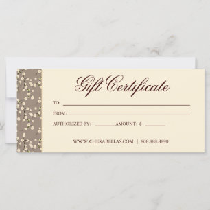 Carte Certificat cadeau Cerisier Fleur Crème Florale Bei