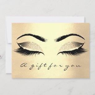 Carte Certificat cadeau Champaiment Gold Lash maquillage