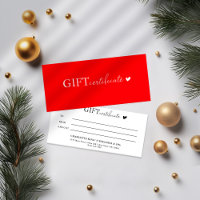 Certificat cadeau commercial Logo spécifique au cl