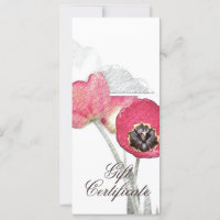 Certificat cadeau crayon dessiné Red Poppy Flower