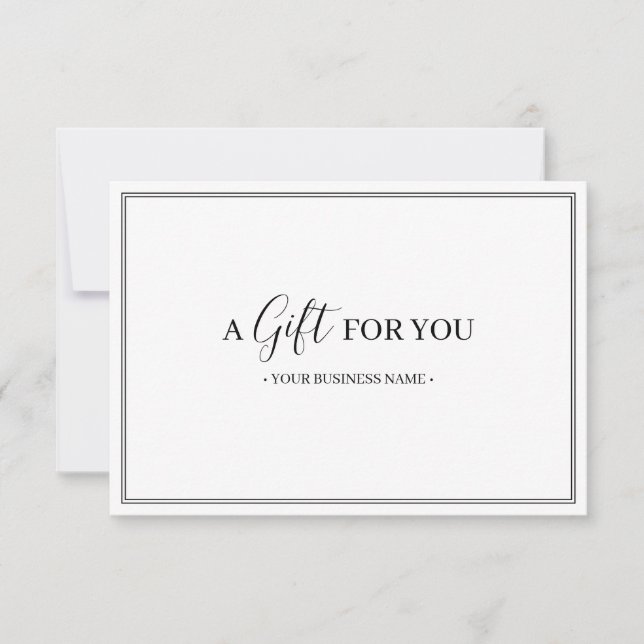 Carte Certificat cadeau Customisé simple et moderne (Devant)