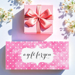 Carte Certificat cadeau d'affaires de salon rose blanc