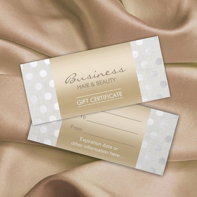 Carte Certificat cadeau d'affaires Gold & Silver Dots Sa (Créateur téléchargé)