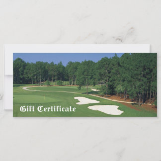 Carte Certificat cadeau d'affaires Golf Course
