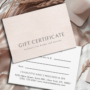 Carte CERTIFICAT CADEAU D'AFFAIRES, minimaliste moderne