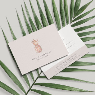 Carte Certificat cadeau d'ananas Rose en or Faux