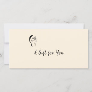 Carte Certificat Cadeau d'Art de Visage Monogramme Moder