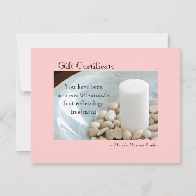 Carte Certificat cadeau de bougie blanche (Devant)