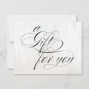 Carte Certificat cadeau de calligraphie en bois blanchi