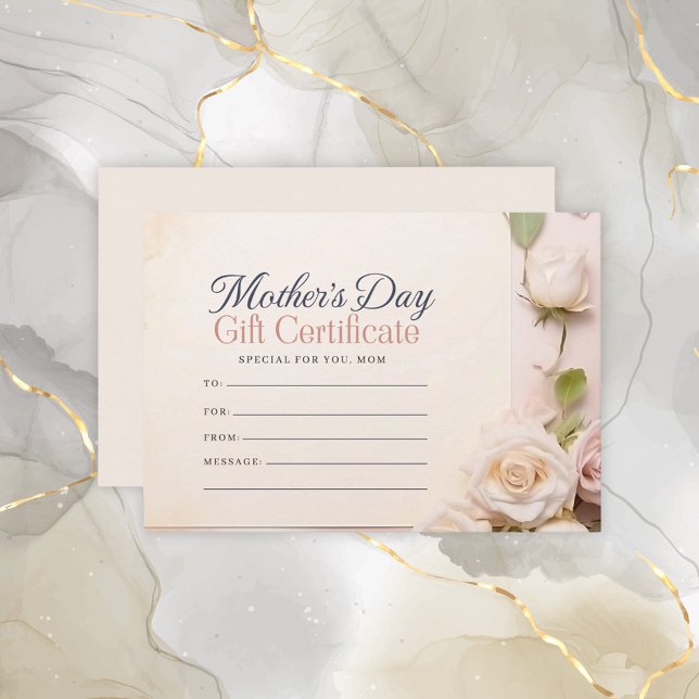 Carte Certificat cadeau de fête des mères florales moder (Créateur téléchargé)