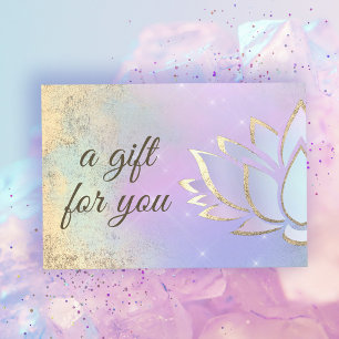 Carte certificat cadeau de fleurs de lotus de bambou vio