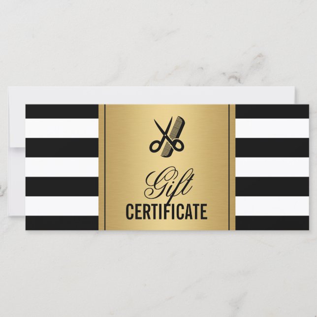 Carte Certificat cadeau de logo de salon de coiffure Ray (Devant)