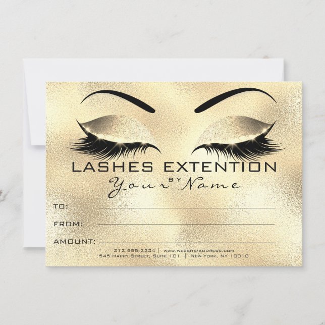 Carte Certificat Cadeau de Maquillage de Beauté de Sourc (Devant)
