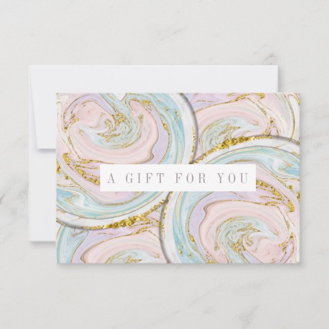 Carte Certificat cadeau de marbre bleu et violet (Devant)