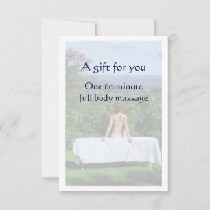 Carte Certificat cadeau de massage