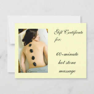 Carte Certificat cadeau de massage en pierre chaude