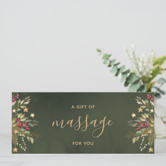 Carte Certificat cadeau de massothérapie de vacances élé