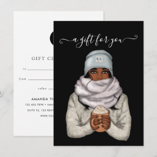 Carte Certificat cadeau de Noël afro-américain
