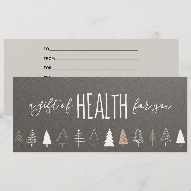 Carte Certificat cadeau de Noël Chiropratique (Devant / Derrière)