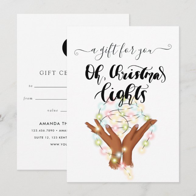 Carte Certificat cadeau de Noël d'entreprise (Devant / Derrière)