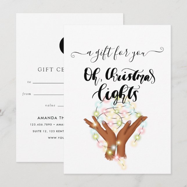 Carte Certificat cadeau de Noël d'entreprise (Devant / Derrière)