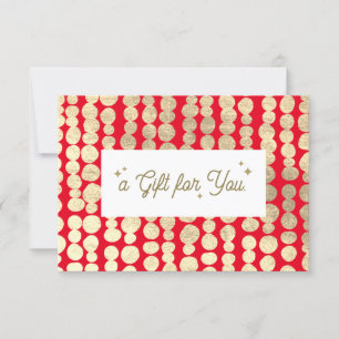 Carte Certificat cadeau de Noël Gold Red