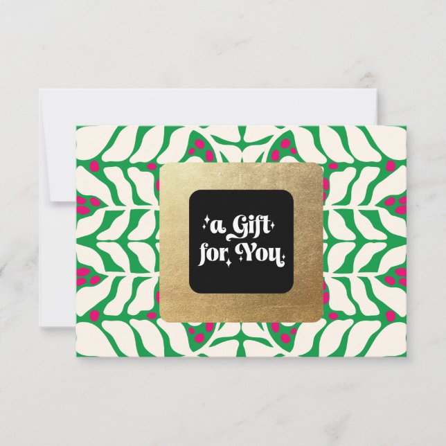 Carte Certificat cadeau de Noël Holly Berries (Devant)