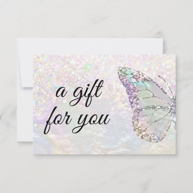 Carte certificat cadeau de papillon faux nacre (Devant)