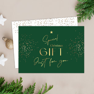 Carte Certificat cadeau de Parties scintillant en or ver