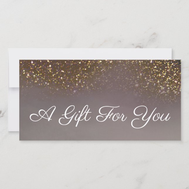 Carte certificat cadeau de parties scintillant liquide (Devant)