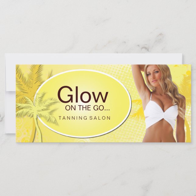Carte Certificat cadeau de salon de bronzage personnalis (Devant)
