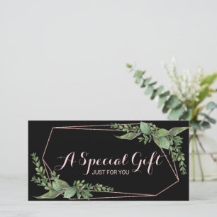 Carte Certificat-cadeau de Spa géométrique de feuillage