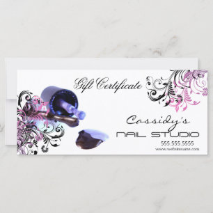 Carte Certificat Cadeau de Studio de Manucure