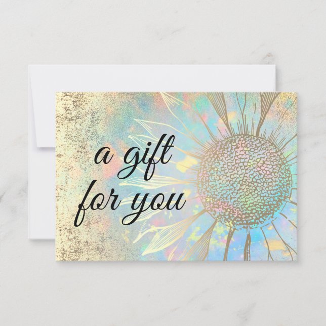 Carte certificat cadeau de tournesol (Devant)