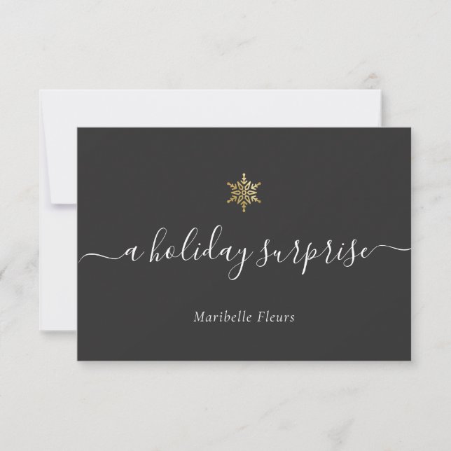 Carte Certificat cadeau de vacances moderne Gold Snowfla (Devant)