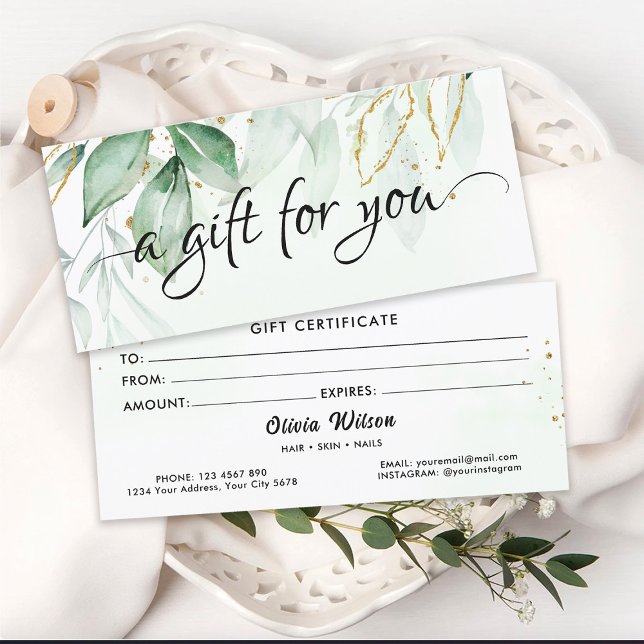 Carte Certificat cadeau de verdure (Créateur téléchargé)
