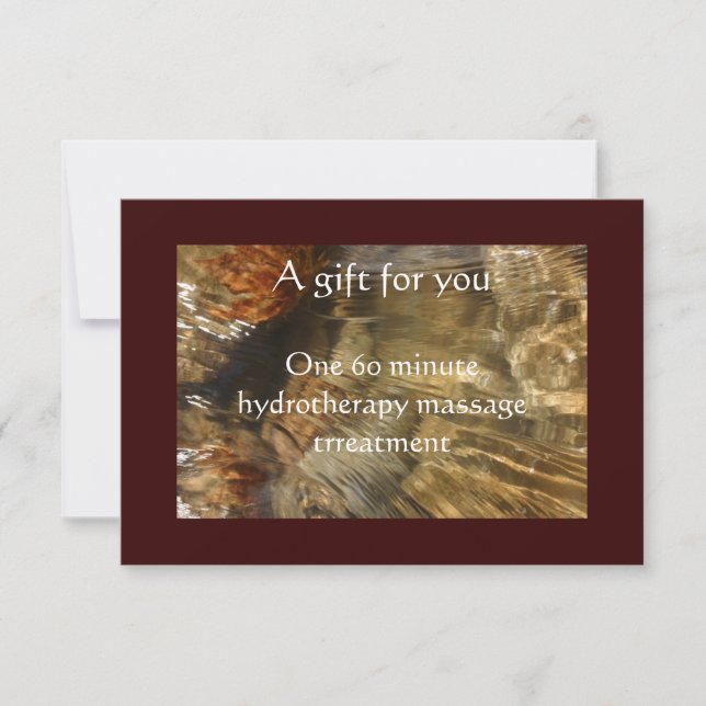 Carte Certificat cadeau d'eau de rinçage (Devant)