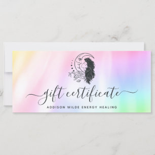 Carte Certificat Cadeau Déesse Lunaire Mystique Céleste