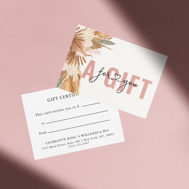 CARTE CERTIFICAT CADEAU D'ENTREPRISE | BOHO TROPICAL (Créateur téléchargé)