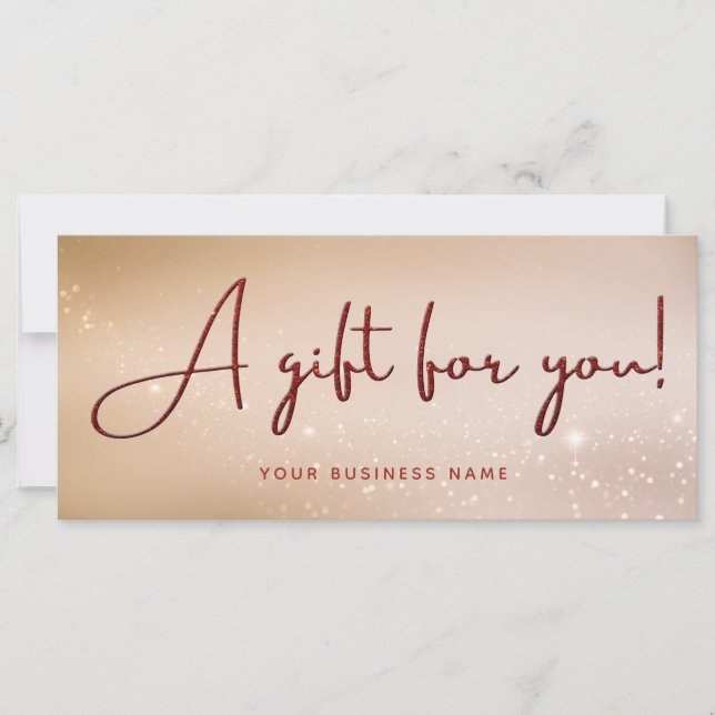 Carte Certificat cadeau d'entreprise de script Parties s (Devant)